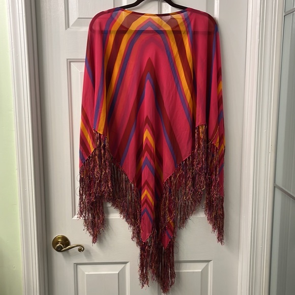 Colorful Stripes Poncho or coverup - Picture 5 of 7